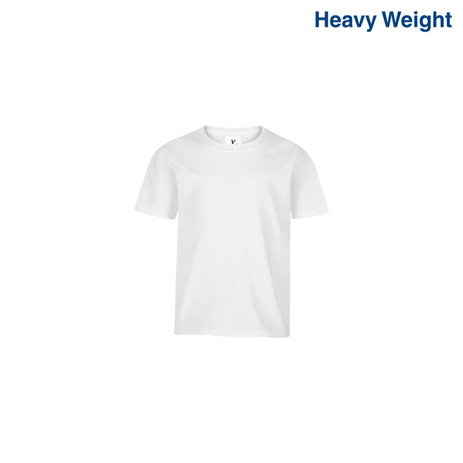 Toddler’s Unisex Heavy Weight Crew Neck Short Sleeve T-Shirt (White)
