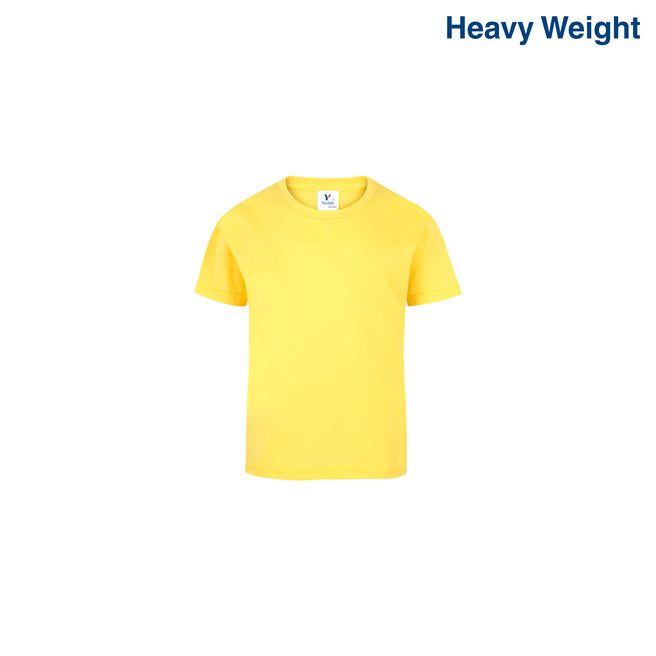 Toddler’s Unisex Heavy Weight Crew Neck Short Sleeve T-Shirt (Bright Yellow)