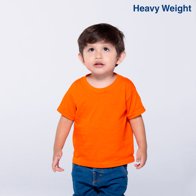 Toddler’s Unisex Heavy Weight Crew Neck Short Sleeve T-Shirt (Orange)