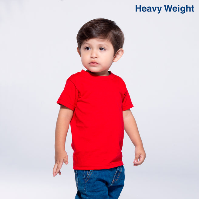 Toddler’s Unisex Heavy Weight Crew Neck Short Sleeve T-Shirt (Red)