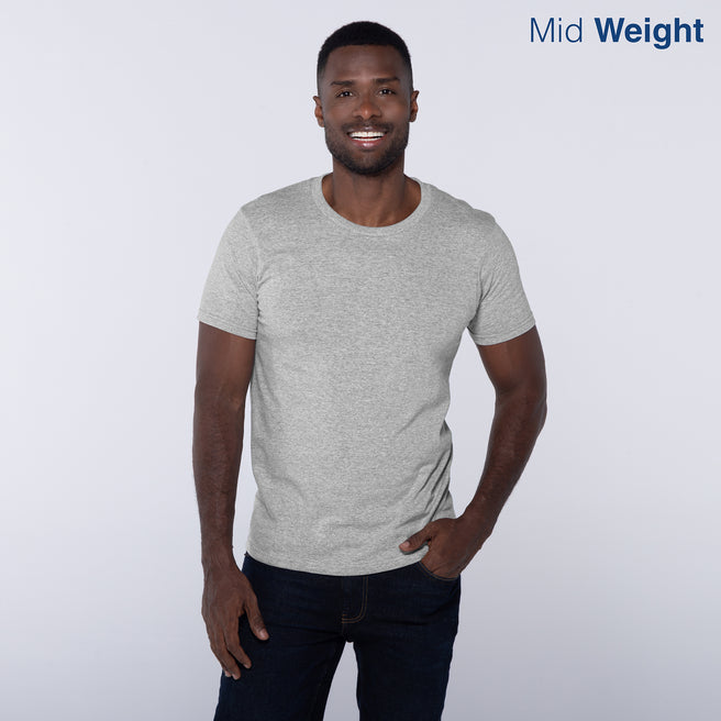 Adult Unisex Crew Neck Short Sleeve T-Shirt (Heather Grey)
