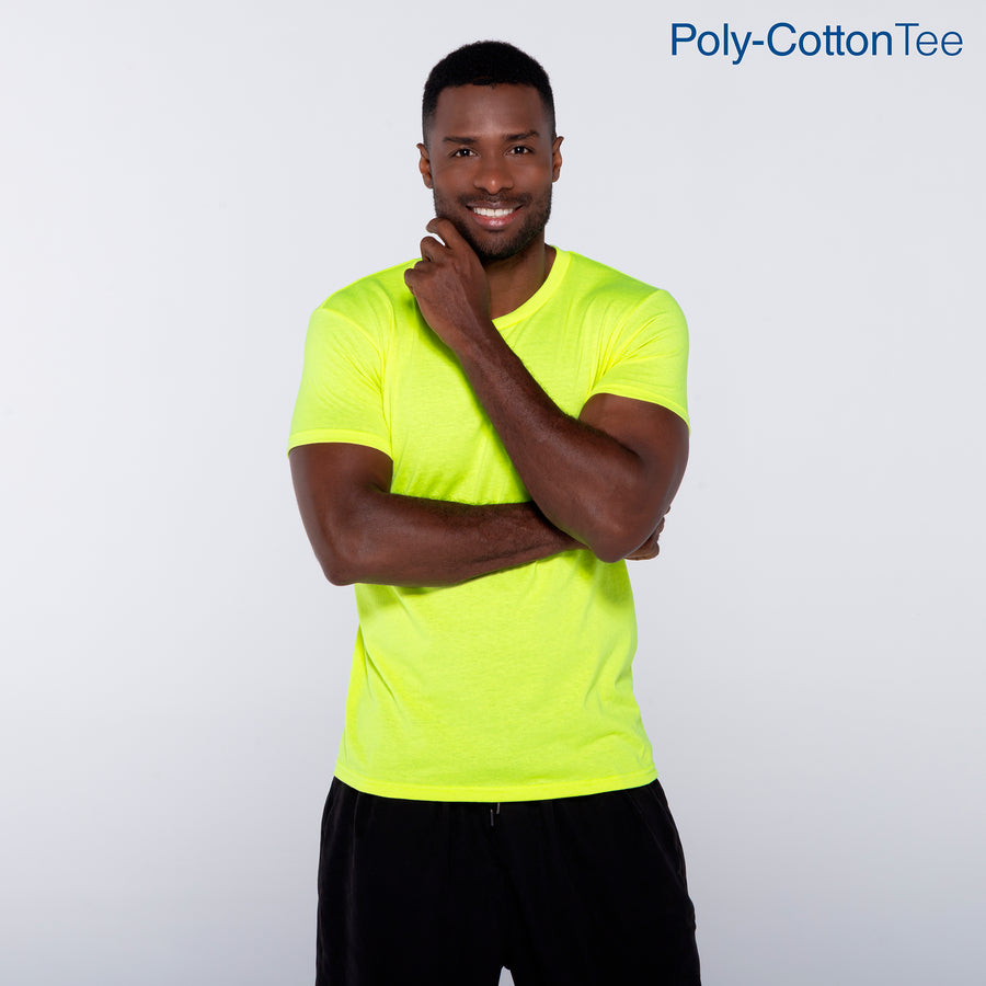 Adult Unisex Crew Neck Short Sleeve T-Shirt (Neon Yellow)