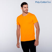 Adult Unisex Crew Neck Short Sleeve T-Shirt (Neon Orange)