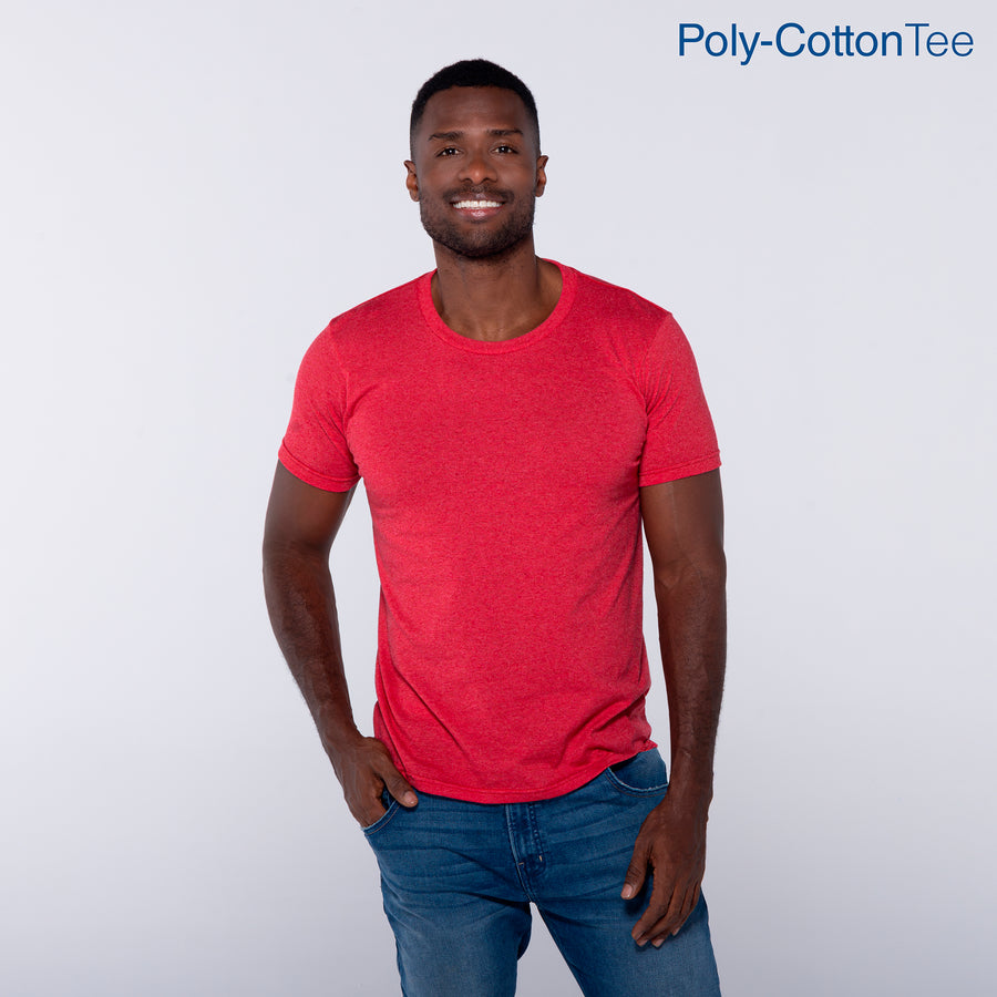 Adult Unisex Crew Neck Short Sleeve T-Shirt (Heather Red)