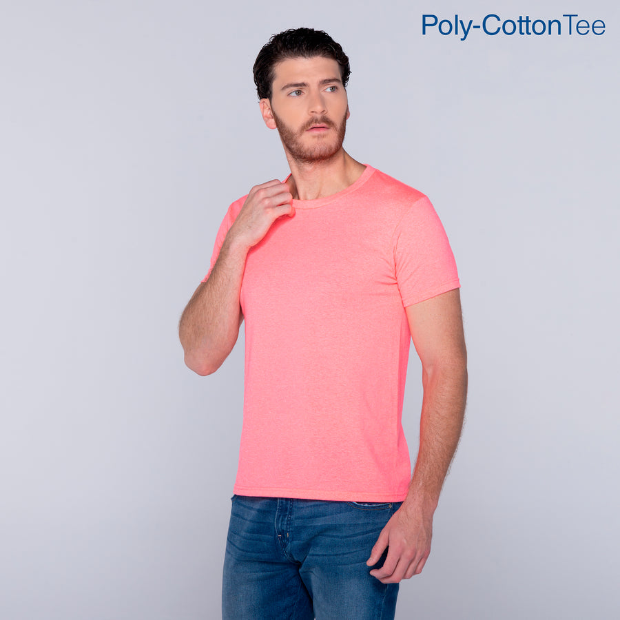 Adult Unisex Crew Neck Short Sleeve T-Shirt (Neon Pink)