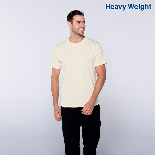 Adult Unisex Heavy Weight Crew Neck Short Sleeve T Shirt (Sand)