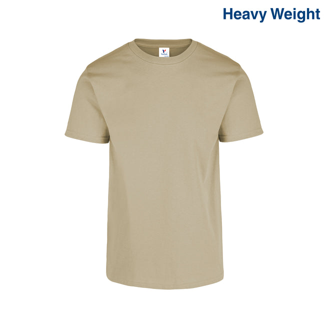 Adult Unisex Heavy Weight Crew Neck Short Sleeve T Shirt (Beige)