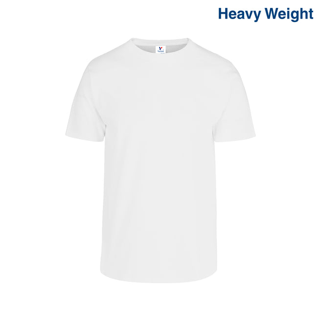 Adult Unisex Heavy Weight Crew Neck Short Sleeve T Shirt (White)
