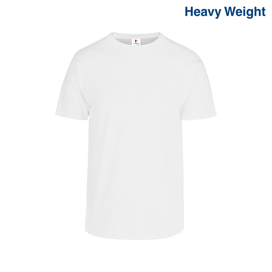 Adult Unisex Heavy Weight Crew Neck Short Sleeve T Shirt (White)