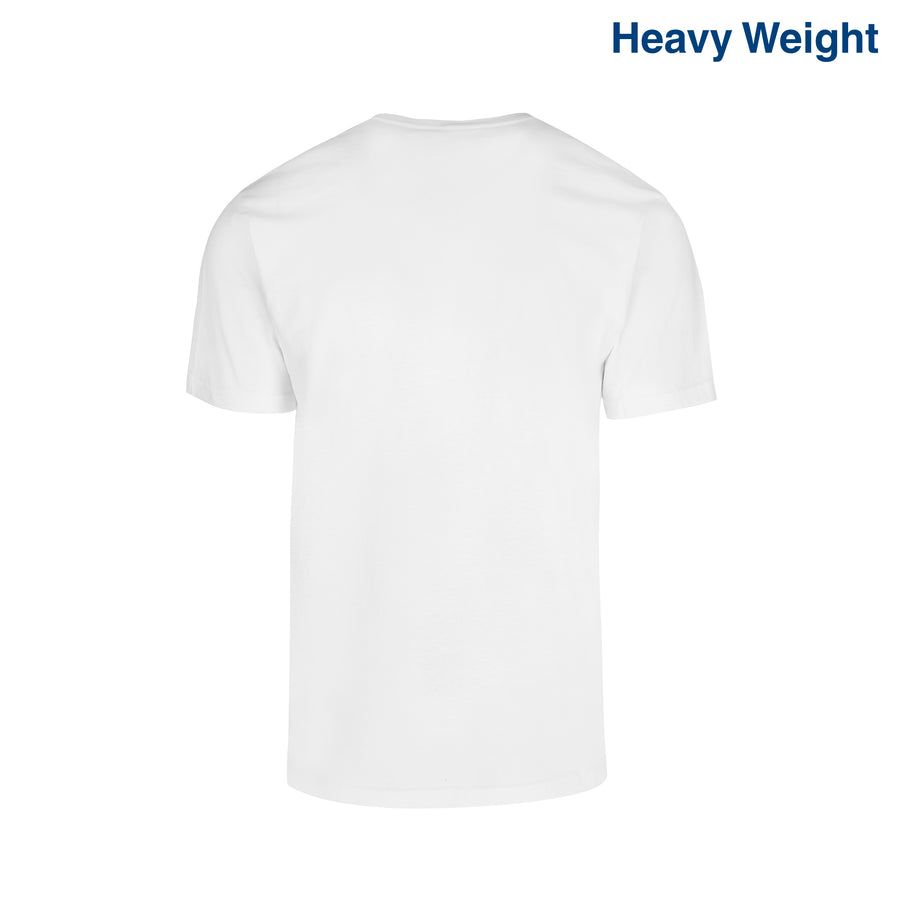 Adult Unisex Heavy Weight Crew Neck Short Sleeve T Shirt (White)