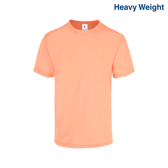 Adult Unisex Heavy Weight Crew Neck Short Sleeve T Shirt (Coral)