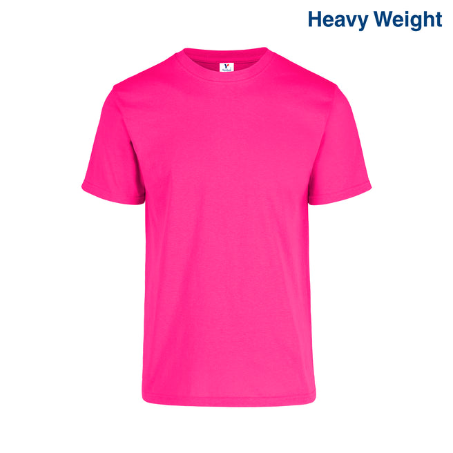 Adult Unisex Heavy Weight Crew Neck Short Sleeve T Shirt (Fuchsia)