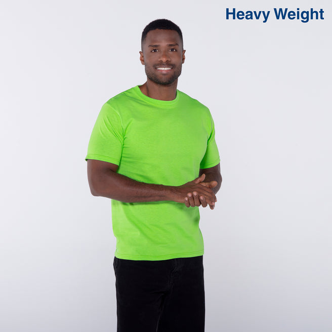 Adult Unisex Heavy Weight Crew Neck Short Sleeve T Shirt (Lime)