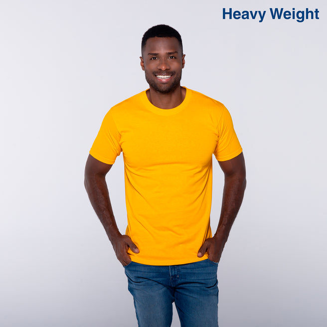 Adult Unisex Heavy Weight Crew Neck Short Sleeve T Shirt (Mango)