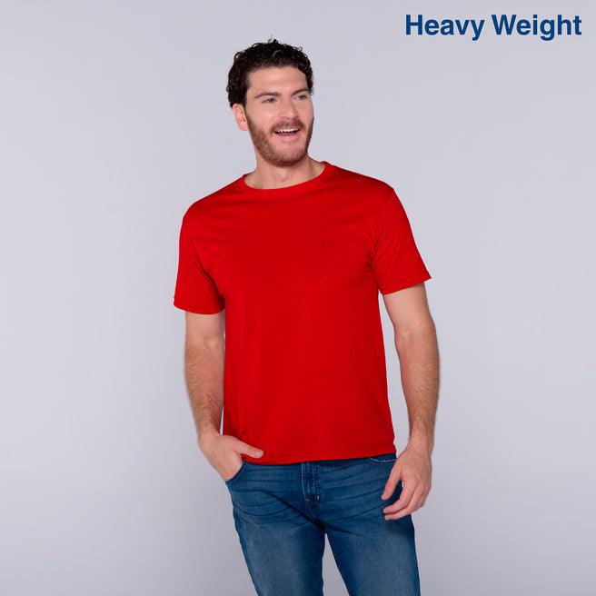 Adult Unisex Heavy Weight Crew Neck Short Sleeve T Shirt (Red)