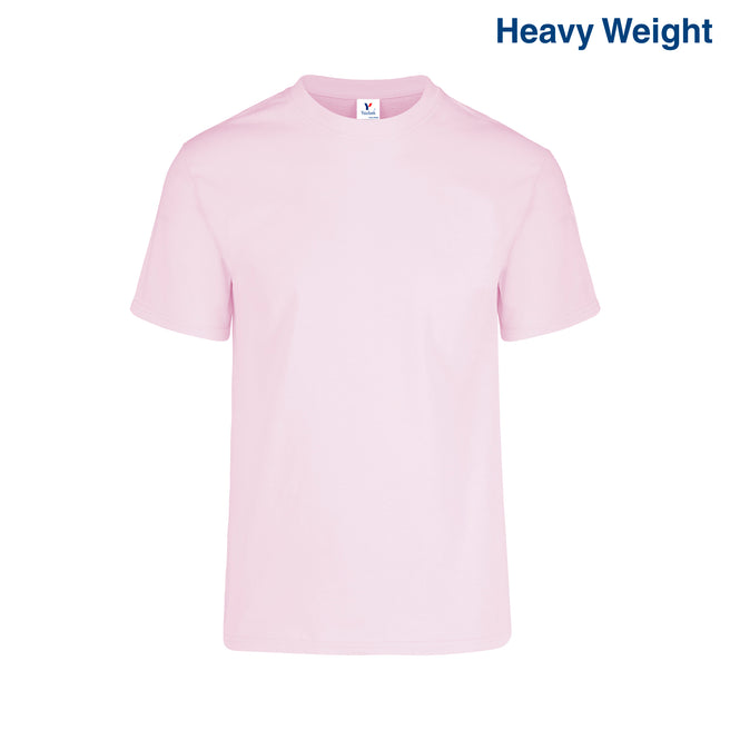 Adult Unisex Heavy Weight Crew Neck Short Sleeve T Shirt (Light pink)
