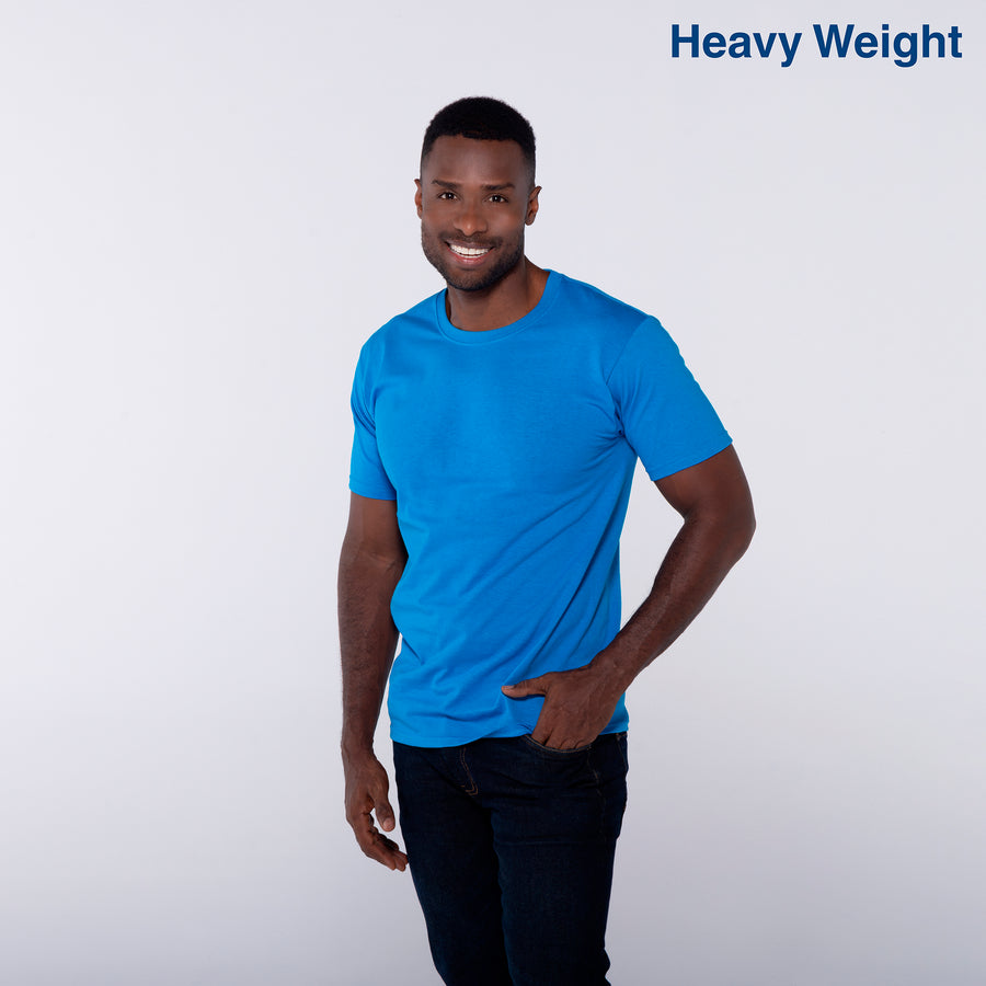 Adult Unisex Heavy Weight Crew Neck Short Sleeve T Shirt (Turquoise)