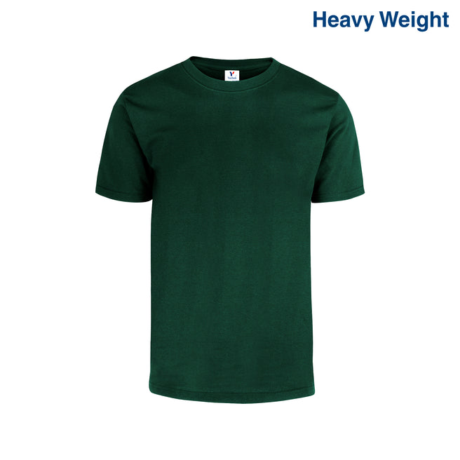Adult Unisex Heavy Weight Crew Neck Short Sleeve T Shirt (Forest green)