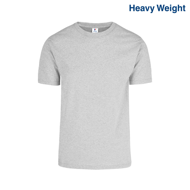 Adult Unisex Heavy Weight Crew Neck Short Sleeve T Shirt (Heather Grey)