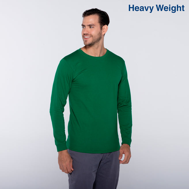Adult Unisex Heavy Weight Crew Neck Long Sleeve T Shirt (Jade)