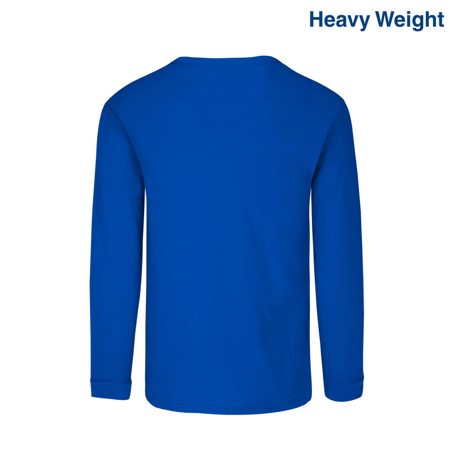 Adult Unisex Heavy Weight Crew Neck Long Sleeve T Shirt (Royal)