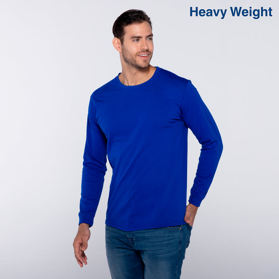 Adult Unisex Heavy Weight Crew Neck Long Sleeve T Shirt (Royal)