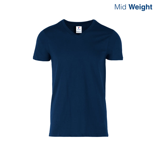 Adult Unisex V-Neck Short Sleeve T-Shirt (Navy)