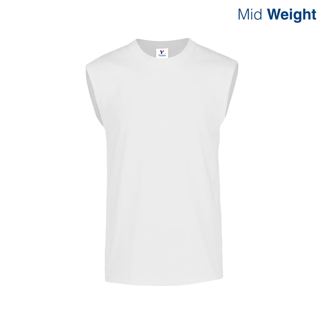 Adult Unisex Crew Neck Sleeveless T Shirt (White)