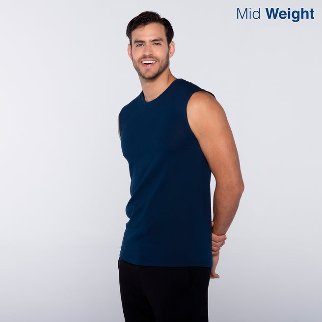 Adult Unisex Crew Neck Sleeveless T Shirt (Navy)