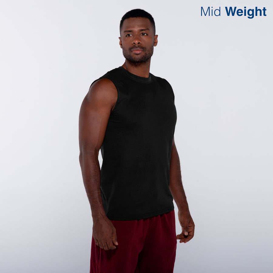 Adult Unisex Crew Neck Sleeveless T Shirt (Black)