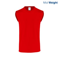 Adult Unisex Crew Neck Sleeveless T Shirt (Red)