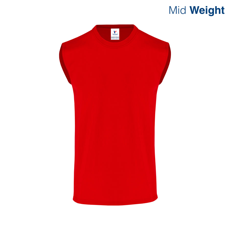 Adult Unisex Crew Neck Sleeveless T Shirt (Red)