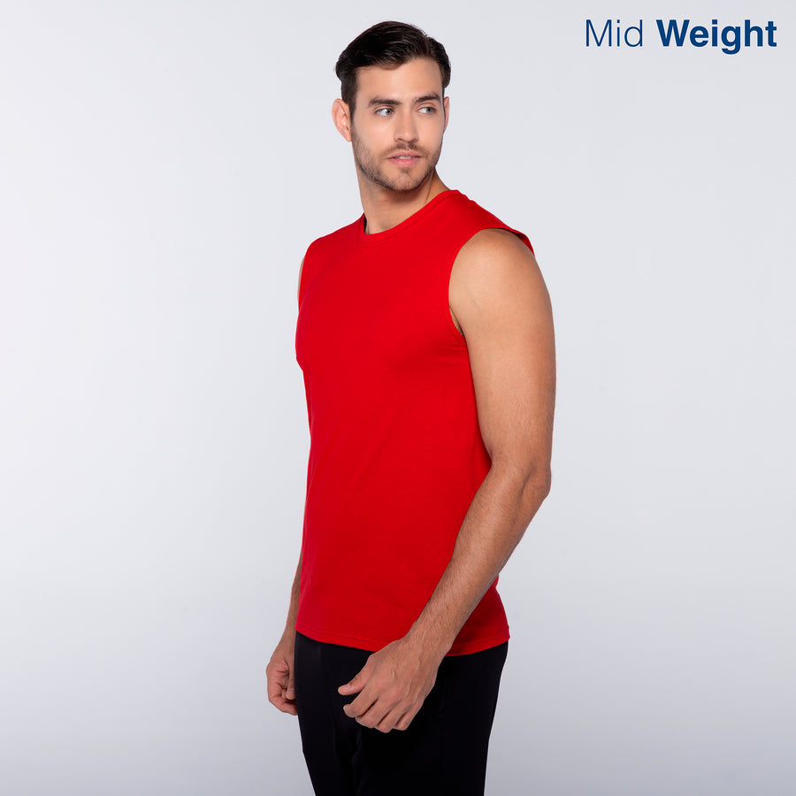 Adult Unisex Crew Neck Sleeveless T Shirt (Red)