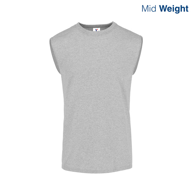 Adult Unisex Crew Neck Sleeveless T Shirt (Heather Grey)