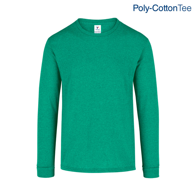 Adult Unisex Crew Neck Long Sleeve T-Shirt (Heather Jade)