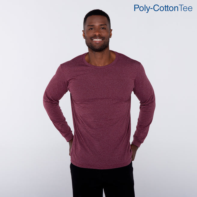 Adult Unisex Crew Neck Long Sleeve T-Shirt (New Intense Heather Maroon)