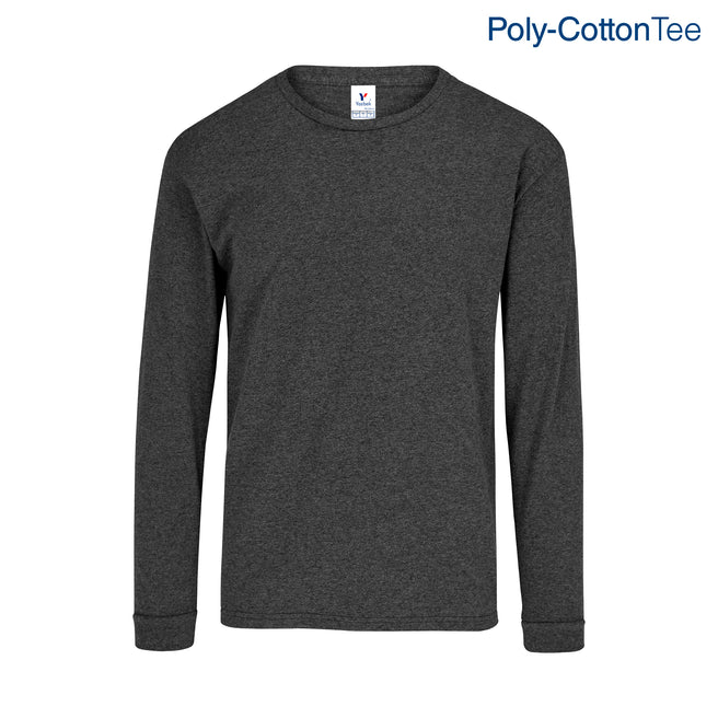 Adult Unisex Crew Neck Long Sleeve T-Shirt (Heather black)