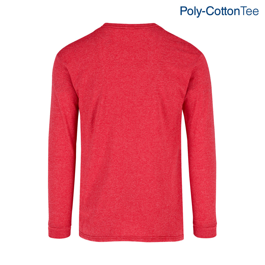 Adult Unisex Crew Neck Long Sleeve T-Shirt (Heather Red)