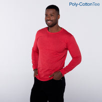 Adult Unisex Crew Neck Long Sleeve T-Shirt (Heather Red)