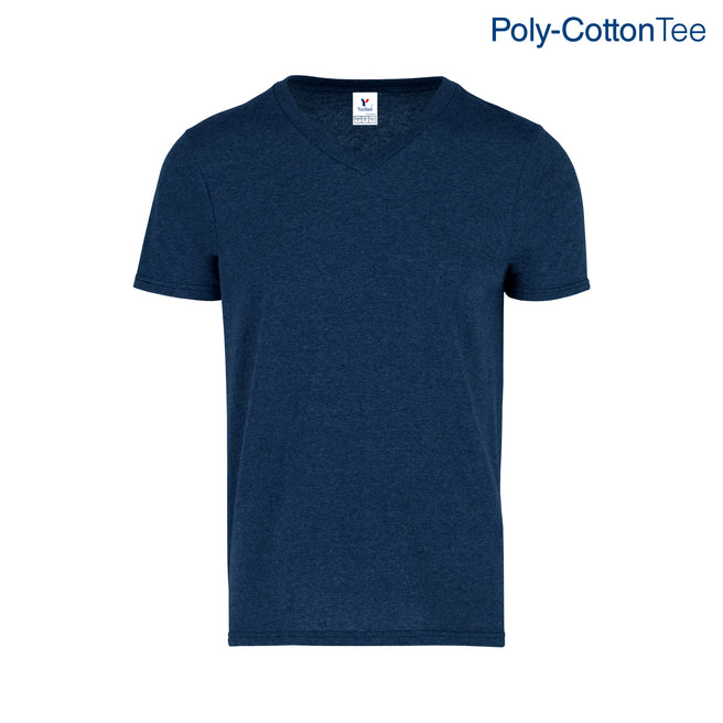 Adult Unisex V-Neck T-Shirt (Heather Navy)