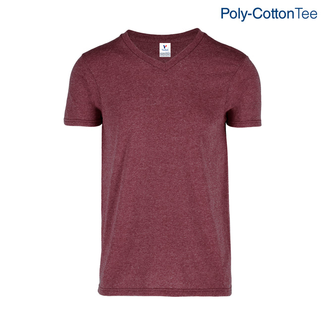 Adult Unisex V-Neck T-Shirt (New Intense Heather Maroon)