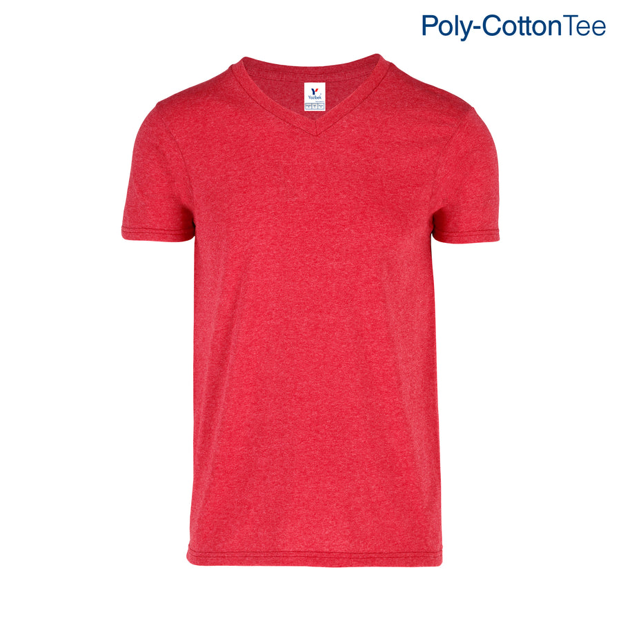 Adult Unisex V-Neck T-Shirt (Heather Red)