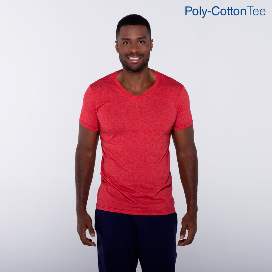 Adult Unisex V-Neck T-Shirt (Heather Red)