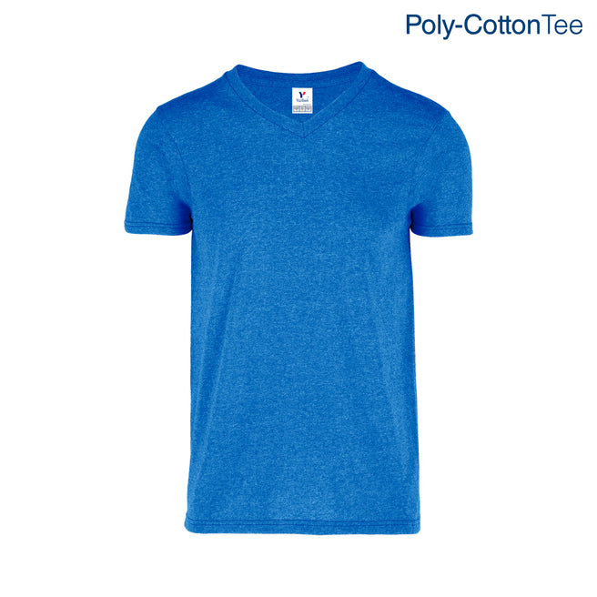 Adult Unisex V-Neck T-Shirt (New Intense Heather Royal)