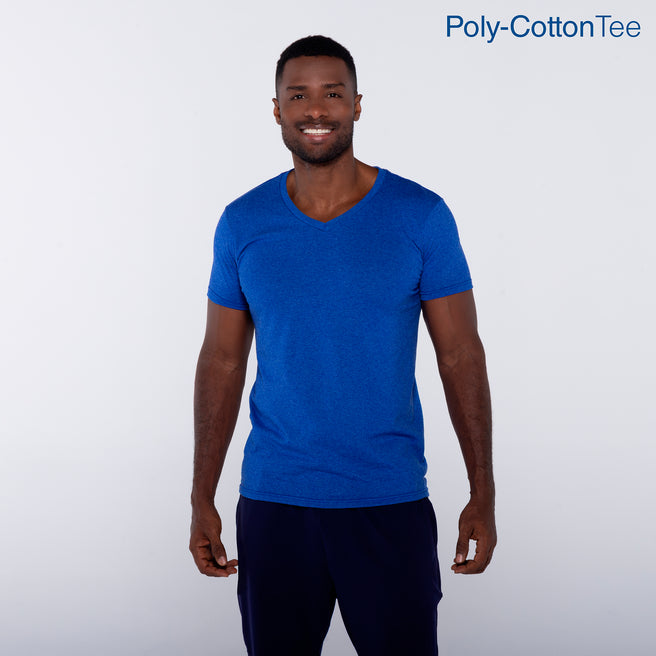 Adult Unisex V-Neck T-Shirt (New Intense Heather Royal)