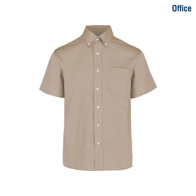 Adult Unisex Short Sleeve Twill Shirt (Beige)
