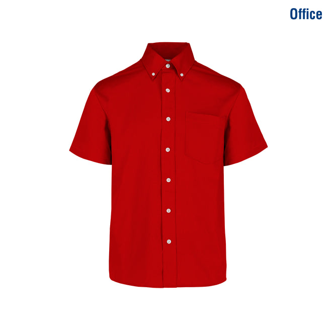 Adult Unisex Short Sleeve Twill Shirt (Red)