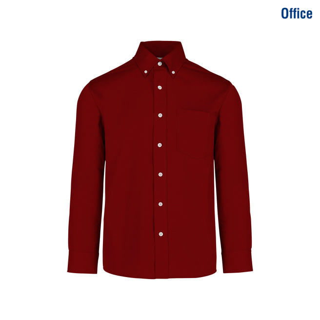 Adult Unisex Long Sleeve Twill Shirt (Burgundy)