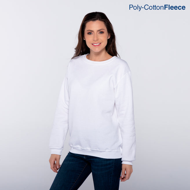 Adult Unisex Crew Neck Sweatshirt (White)