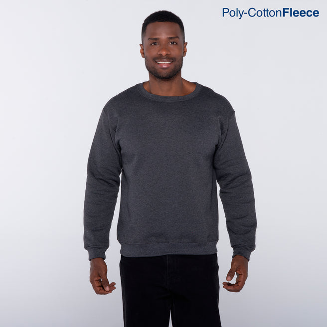 Adult Unisex Crew Neck Sweatshirt (Heather Black)